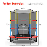 NNECW 55 Inches Kids Trampoline with Safety Enclosure Net