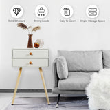 NNECW Nightstand WITH 2 Drawers for Small Spaces