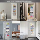 NNETM 5-Shelf Over-the-Door Organizer with 10 Large Pockets - Light Gray