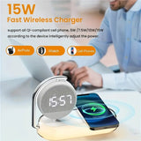 NNETM Fantasy Tropical Night Light & Wireless Charger Stand with Digital Alarm Clock
