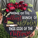 Welcome Guests with 1pc Christmas Wooden Door Sign
