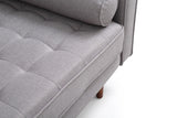 NNEDSZ Bed 3 Seater Button Tufted Lounge Set for Living Room Couch in Fabric Grey Colour