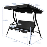 NNECW 3 Seat Outdoor Patio Swing Chair with Adjustable Canopy for Backyard/Balcony