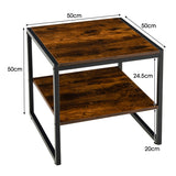 NNECW Set of 2 Industrial Coffee Tables for Living Room Bedroom Hallway