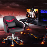 NNECW Adjustable Swivel Office Armchair with Massaging Cushion for Office Red