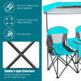 NNECW 2-Person Folding Canopy Chairs with Sun Shade for Beach