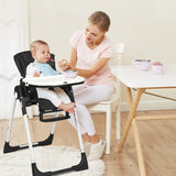 NNECW Highchair for Babies and Toddlers with Multiple Adjustable Backrest-Black