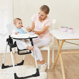 NNECW Highchair for Babies and Toddlers with Multiple Adjustable Backrest-White