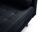 NNEDSZ Bed 3 Seater Button Tufted Lounge Set for Living Room Couch in Velvet Black Colour