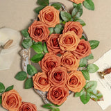 NNETM 25-Piece Real Touch Orange Artificial Roses - Lifelike Elegance for Any Occasion