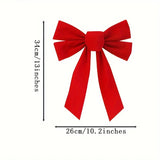 NNETM 5pcs 33.02cm Red Velvet Christmas Wreath Bow