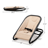 NNECW 2 in 1 Baby Rocker with 2 Adjustable Recline Positions-Beige