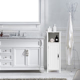 NNECW Adjustable Floor Storage Cabinet with Single Door for Bathroom