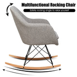 NNECW Accent Rocking Chair with Solid Steel Wood Leg for Bedroom