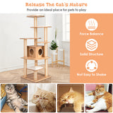 NNECW Modern Cat Climbing Tree with Scratch Resistant Sisal Rope Column for Cats