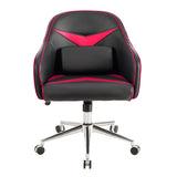NNECW Adjustable Swivel Office Armchair with Massaging Cushion for Office Red