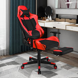 NNECW Adjustable Gaming Chair with Health Massager Lumbar Support-Red