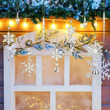 NNETM Crystal Elegance: Set of 16 Transparent Christmas Snowflake Ornaments