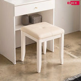 NNETM Minimalist White Dressing Stool - Bedroom Makeup Chair