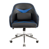 NNECW Adjustable Swivel Office Armchair with Massaging Cushion for Office Blue