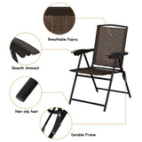 NNECW 2 Pieces Patio Folding Chairs with Armrest