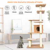 NNECW Modern Cat Climbing Tree with Scratch Resistant Sisal Rope Column for Cats