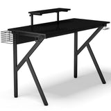 NNECW 120 x 55 cm Black Gaming Desk for Home Office Workstation