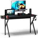 NNECW 120 x 55 cm Black Gaming Desk for Home Office Workstation