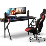 NNECW 120 x 55 cm Black Gaming Desk for Home Office Workstation