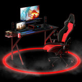 NNECW 120 x 55 cm Black Gaming Desk for Home Office Workstation