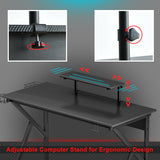 NNECW 120 x 55 cm Black Gaming Desk for Home Office Workstation