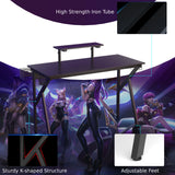 NNECW 120 x 55 cm Black Gaming Desk for Home Office Workstation