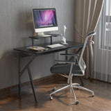 NNECW 120 x 55 cm Black Gaming Desk for Home Office Workstation
