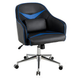 NNECW Adjustable Swivel Office Armchair with Massaging Cushion for Office Blue