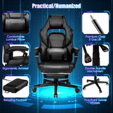 NNECW Ergonomic Racing Computer Chair with Adjustable Backrest for Office Black
