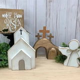 NNETM Easter Blessings: Set of 4 Wooden Jesus Ornaments