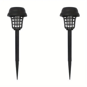 NNETM 2pcs Solar Mosquito Killer Lamp Set - Outdoor Waterproof Fly Trap & Insect Repellent