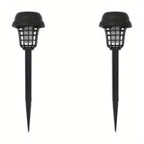 NNETM 2pcs Solar Mosquito Killer Lamp Set - Outdoor Waterproof Fly Trap & Insect Repellent