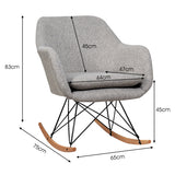 NNECW Accent Rocking Chair with Solid Steel Wood Leg for Bedroom