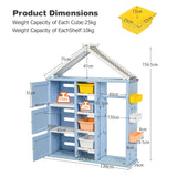 NNECW Kids Costume Pretend Dresser Storage Closet-Blue
