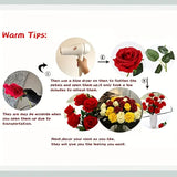 NNETM 12-Piece Realistic Artificial Rose Bouquet - Red Long Stem Roses for Floral Arrangements