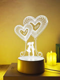 NNESN Romantic 3D Heart-Shaped LED Decorative Light | USB-Powered | Yellow Glow