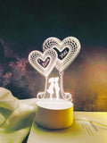 NNESN Romantic 3D Heart-Shaped LED Decorative Light | USB-Powered | Yellow Glow