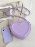 NNESN Elegance in Miniature: Purple Waterproof Heart-Shaped Novelty Bag
