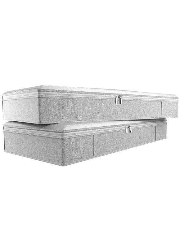 NNESN Light Grey Foldable Non-Woven Bedside Storage Bag - Dustproof & Moistureproof