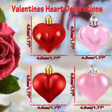 NNETM 24-Piece Valentine's Day Heart-Shaped Ornament Set - Glossy and Matte Baubles