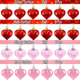 NNETM 24-Piece Valentine's Day Heart-Shaped Ornament Set - Glossy and Matte Baubles