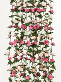 NNESN Multicolor Pink 245cm Plastic Artificial Flower Vine | Home Décor Garland