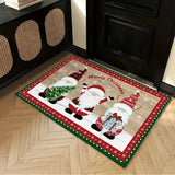 NNETM Merry Christmas Kitchen Rug - Festive Red and Green Polka Dots