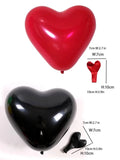 NNESN 21-Piece Heart Shaped Balloon Set for Valentine's Day - Red and Black Latex Balloons